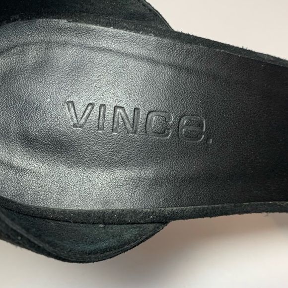 Vince Celeste Black Suede Pointed Toe D'Orsay Heel Pumps Size 8.5M - Picture 11 of 11